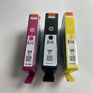 3 New Genuine HP  564 XL Black Pink Yellow Ink